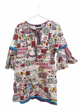 Backwoods Boho Bell Sleeve Tunic Top NWT Size S